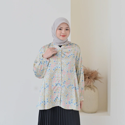 Image of Marchemode Alaia Shirt Twiscone Motif Baju Lengan Panjang