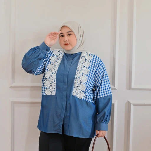 Image of Marchemode Aluna Shirt Baju Lengan Panjang Best Seller Bigsize Oversize Wanita Casual Muslim