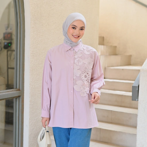 Image of Marchemode Luna Shirt Katun Baju Lengan Panjang Wanita