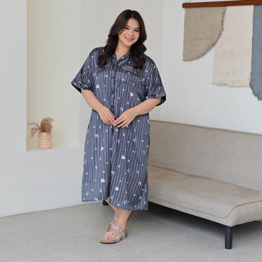 Image of Marchemode Aiko Dress Piyama Bigsize Silk Wanita Cantik Nyaman