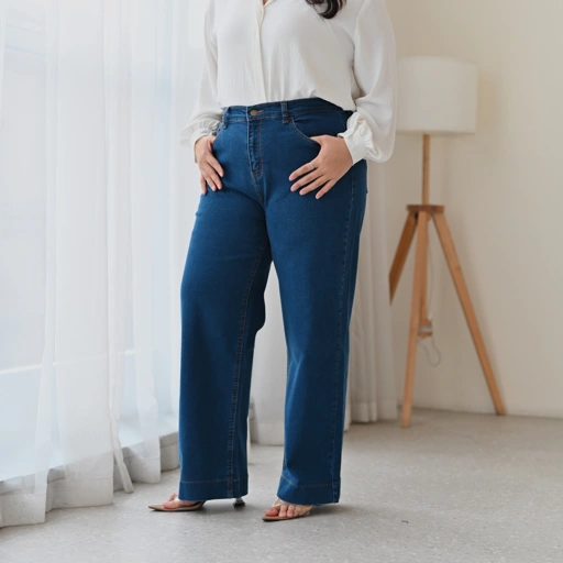 Image of Marchemode Ameta Jeans Celana Panjang Denim Strecth Wanita Casual Reguler Bigsize Upsize New Arrival