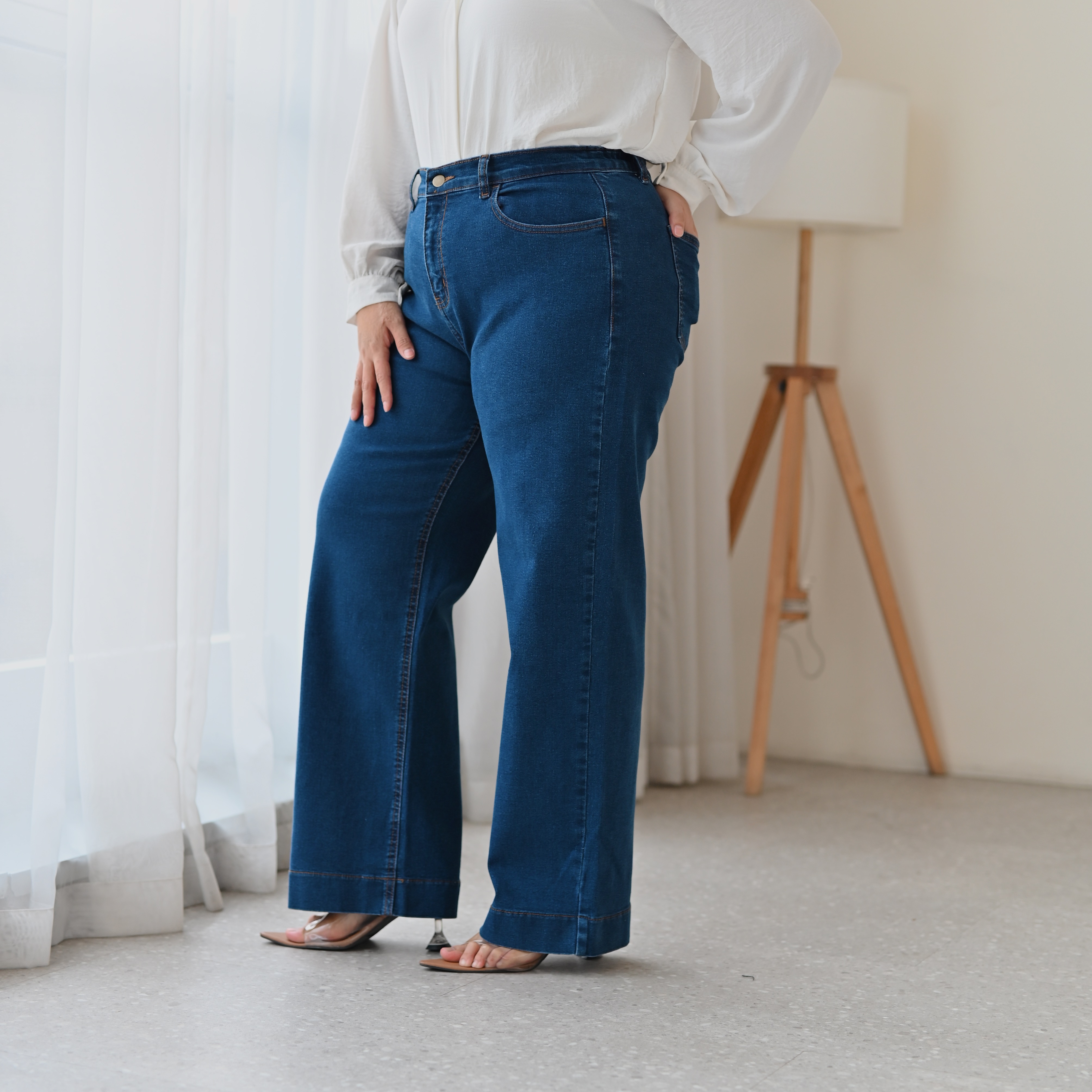 Marchemode Ameta Jeans Celana Panjang Denim Strecth Wanita Casual Reguler Bigsize Upsize New Arrival