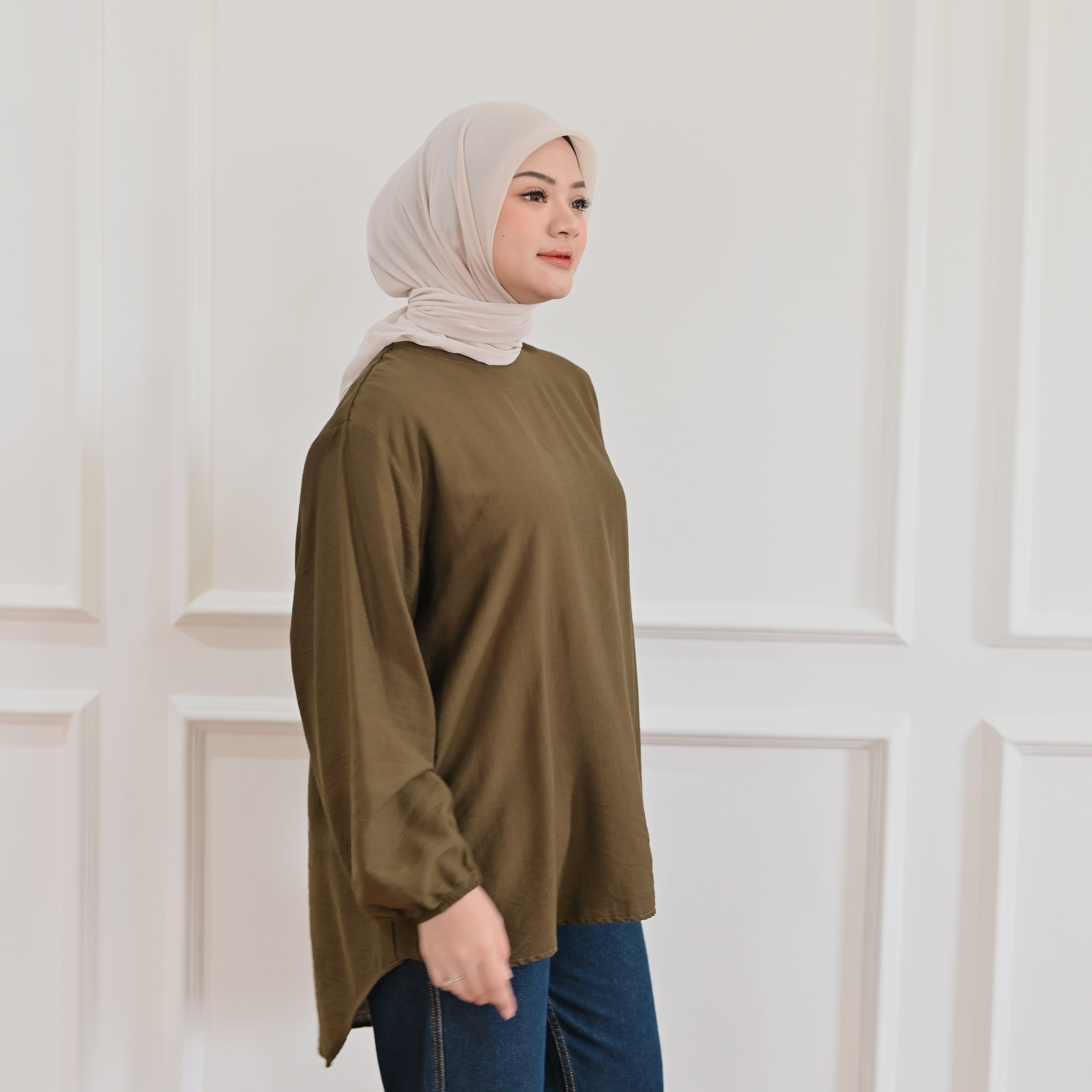 Marchemode Clara Blouse Soft Linen Baju Lengan Panjang