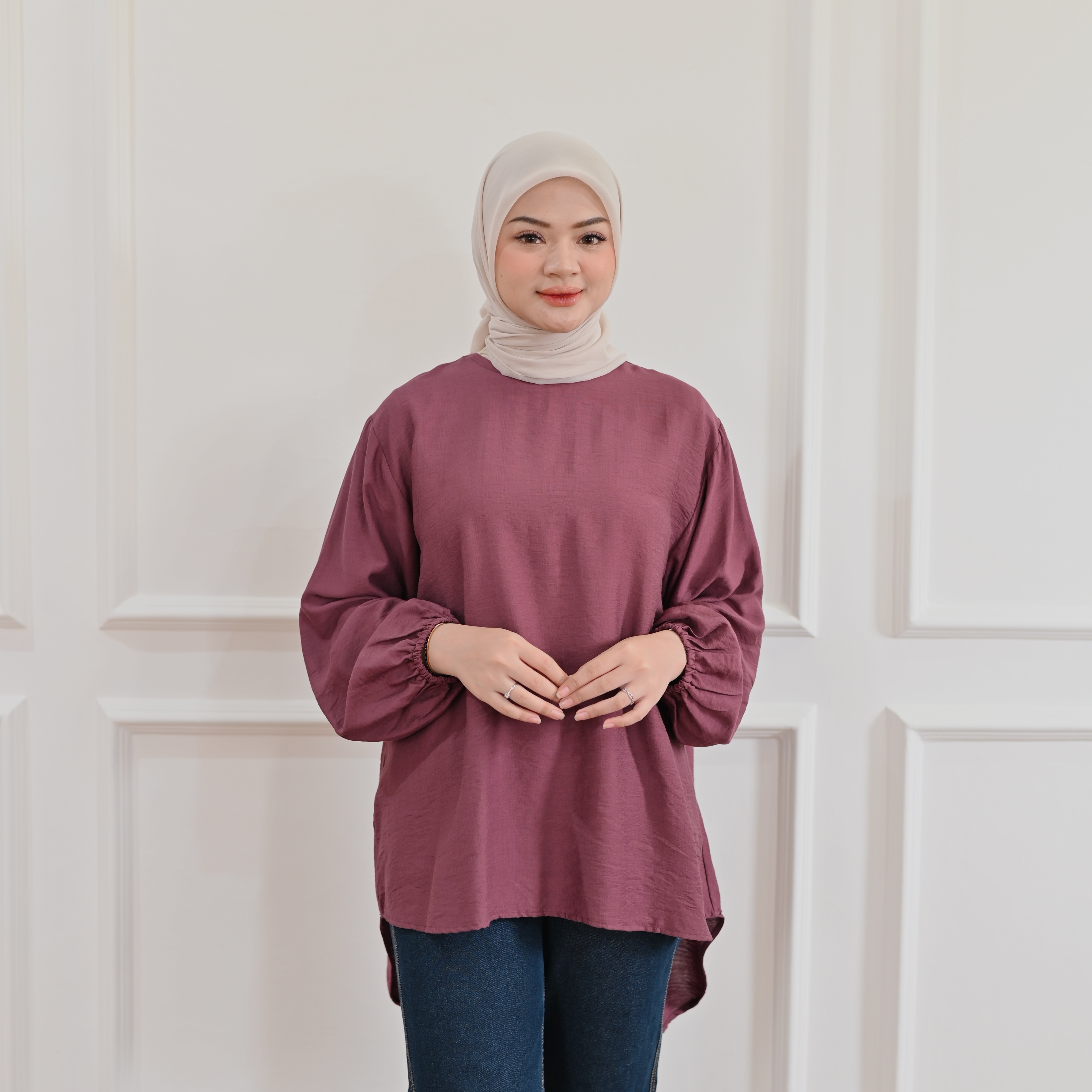 Marchemode Clara Blouse Soft Linen Baju Lengan Panjang