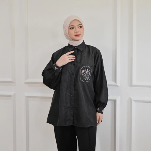 Image of Marchemode Cady Shirt Embroidery Corduray Baju Kemeja Lengan Panjang Reguler Bigsize