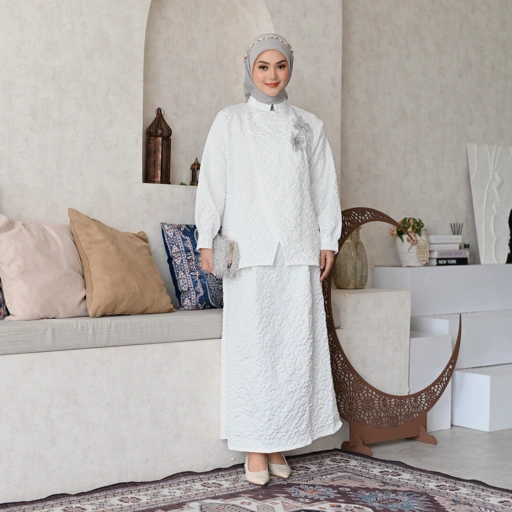 Image of Marchemode Ayudia Set Baju dan Rok One Set Lebaran Ootd Cewek Berhijab Cute Elegan Mewah Wanita