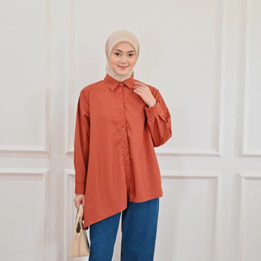 Image of Marchemode Talia Shirt Polos Reguler Bigsize Baju Atasan Lengan Panjang Busui Wanita Best Seller