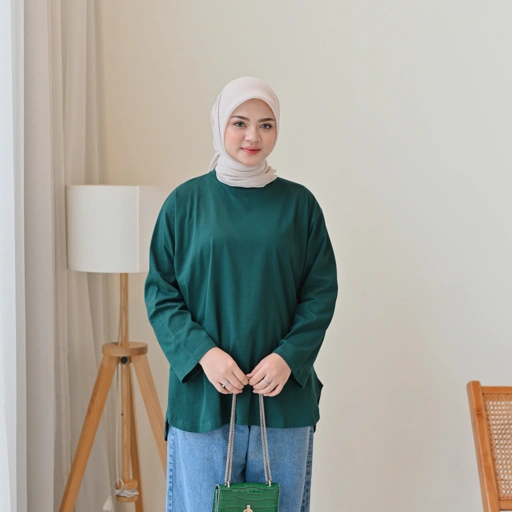 Image of Marchemode Nina Shirt Cotton Combed Baju Lengan Panjang Muslim Reguler Bigsize