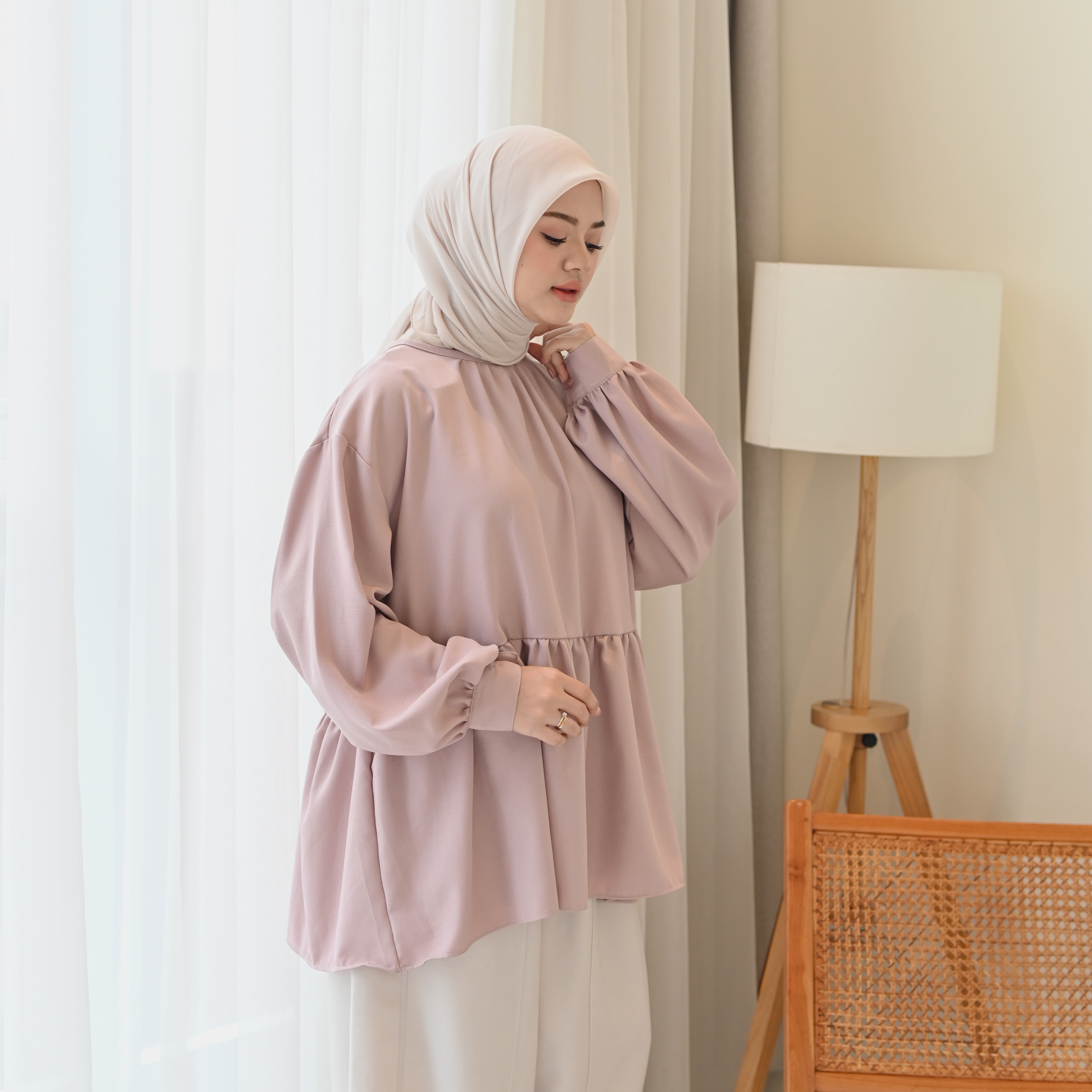 Marchemode Aurel Blouse Crepe Baju Lengan Panjang Wanita Atasan Reguler Bigsize Oversize