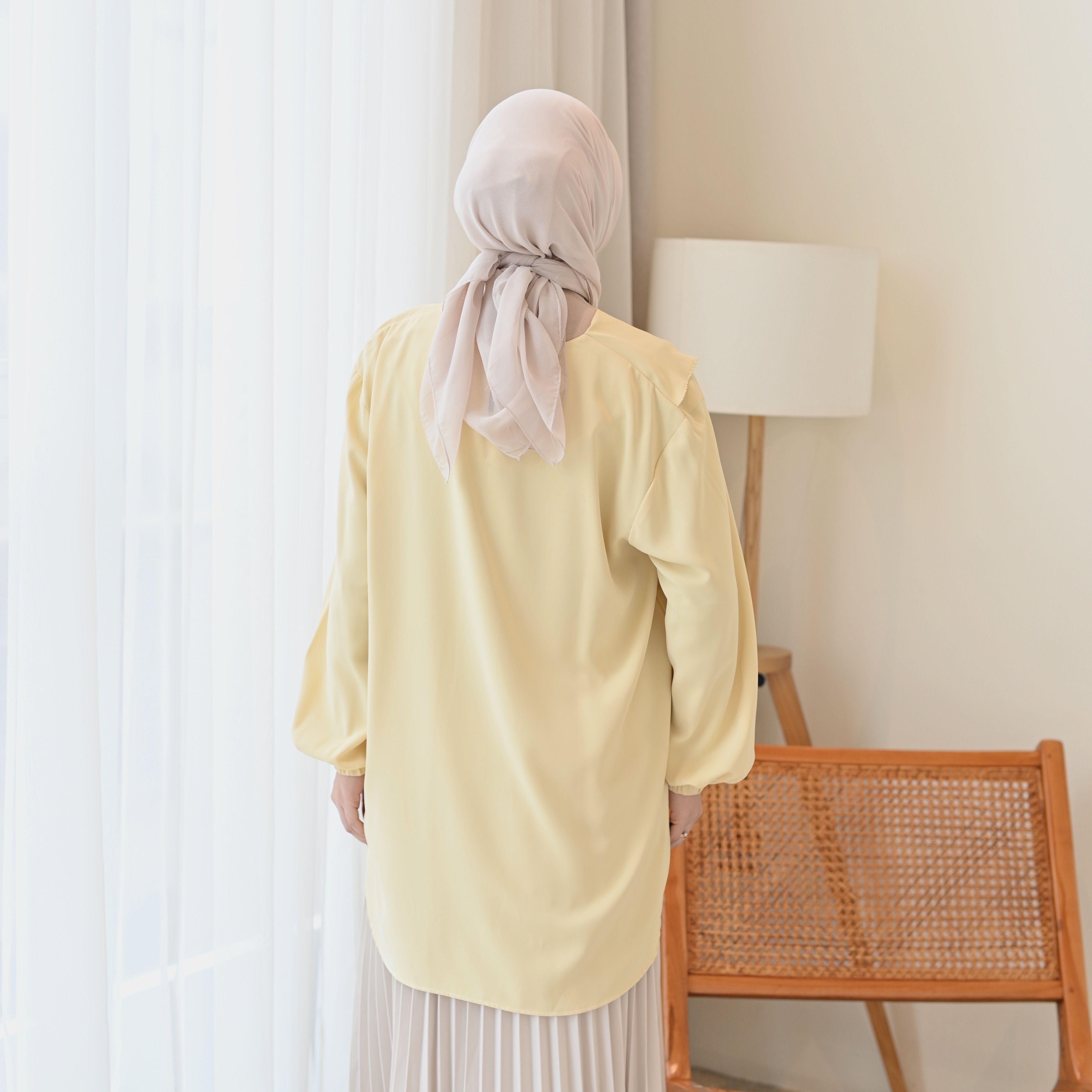 Marchemode Madea Blouse Baju Lengan Panjang Wanita Atasan Polos Reguler Upsize