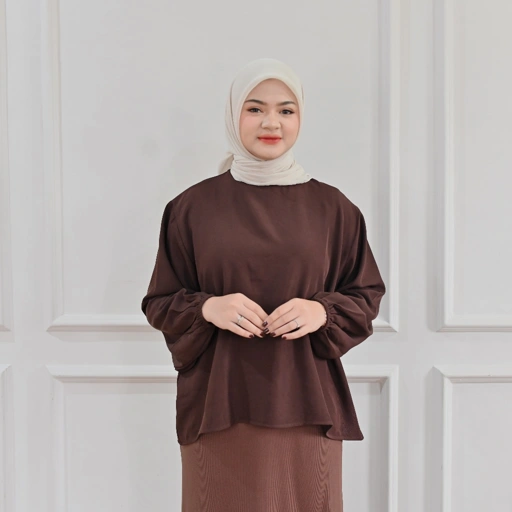 Image of Marchemode Bianca Blouse Baju Wanita Lengan Panjang Reguler Bigsize