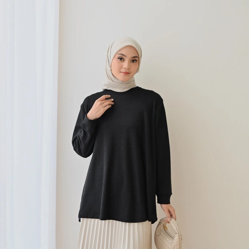 Image of Marchemode Kheva Knit Shirt Baju Lengan Panjang Reguler Bigsize