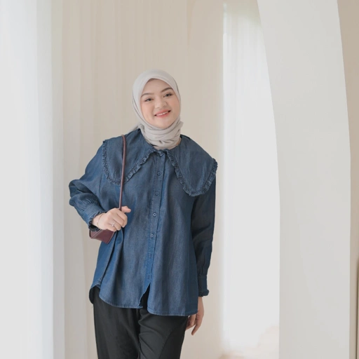 Image of Marchemode Baby Jeans Denim Shirt Baju Lengan Panjang