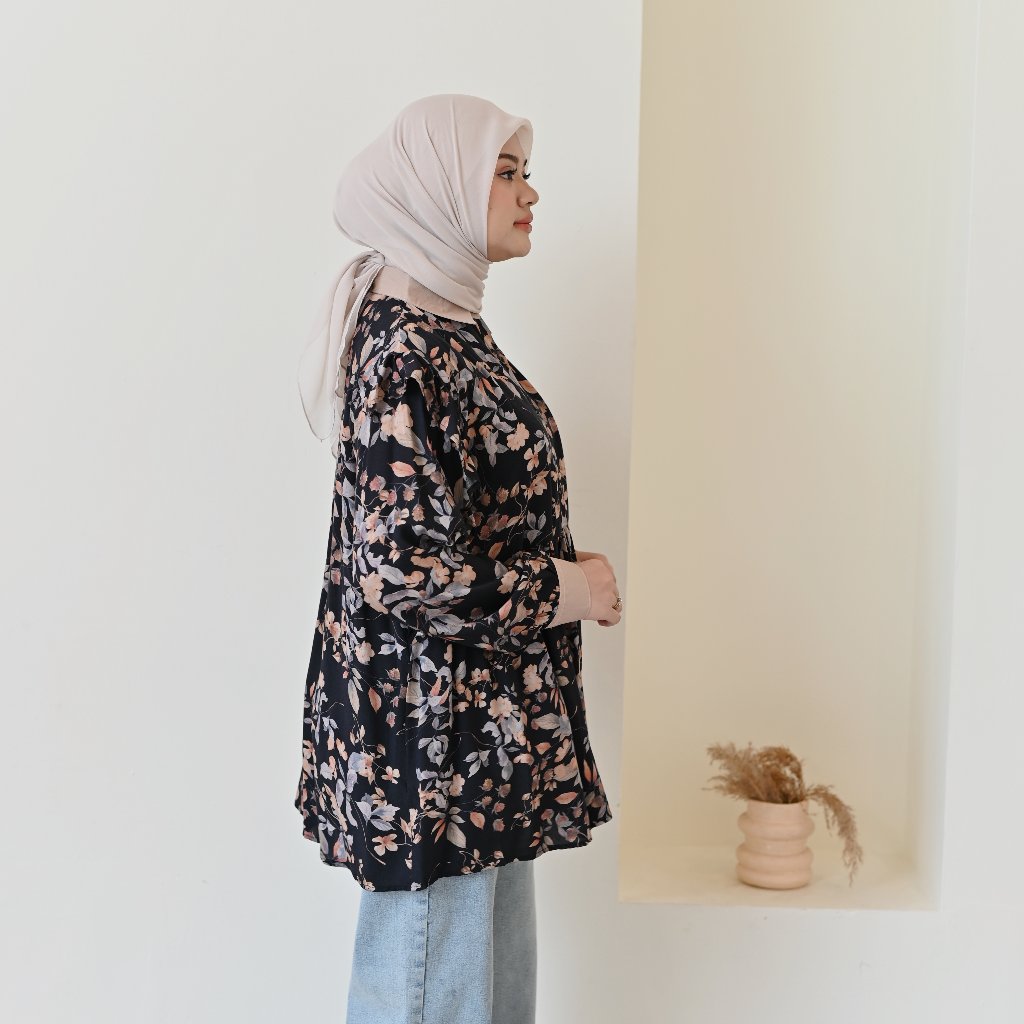 Marchemode Maisie Blouse Baju Lengan Panjang Elegan Mewah Outfit Wanita Ootd Cewek Berhijab Trend Terbaru