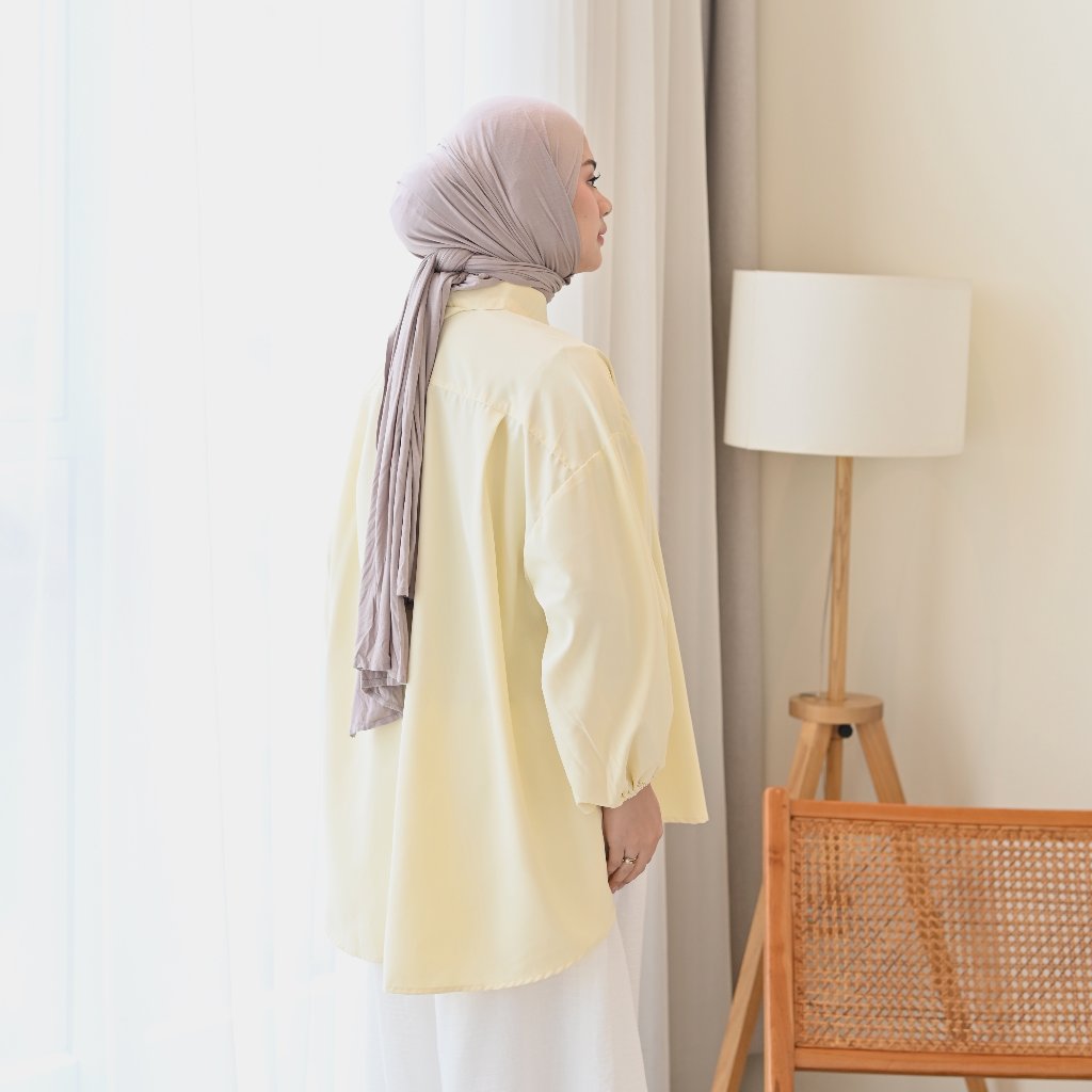 Marchemode Wilka Shirt Kemeja Polos Lengan Panjang Bigsize Oversize Wanita Casual
