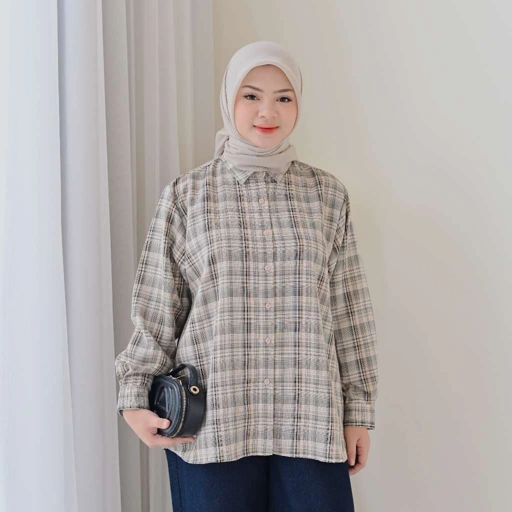 Image of Marchemode Meghan Stripe shirt Motif Katun Baju Lengan Panjang