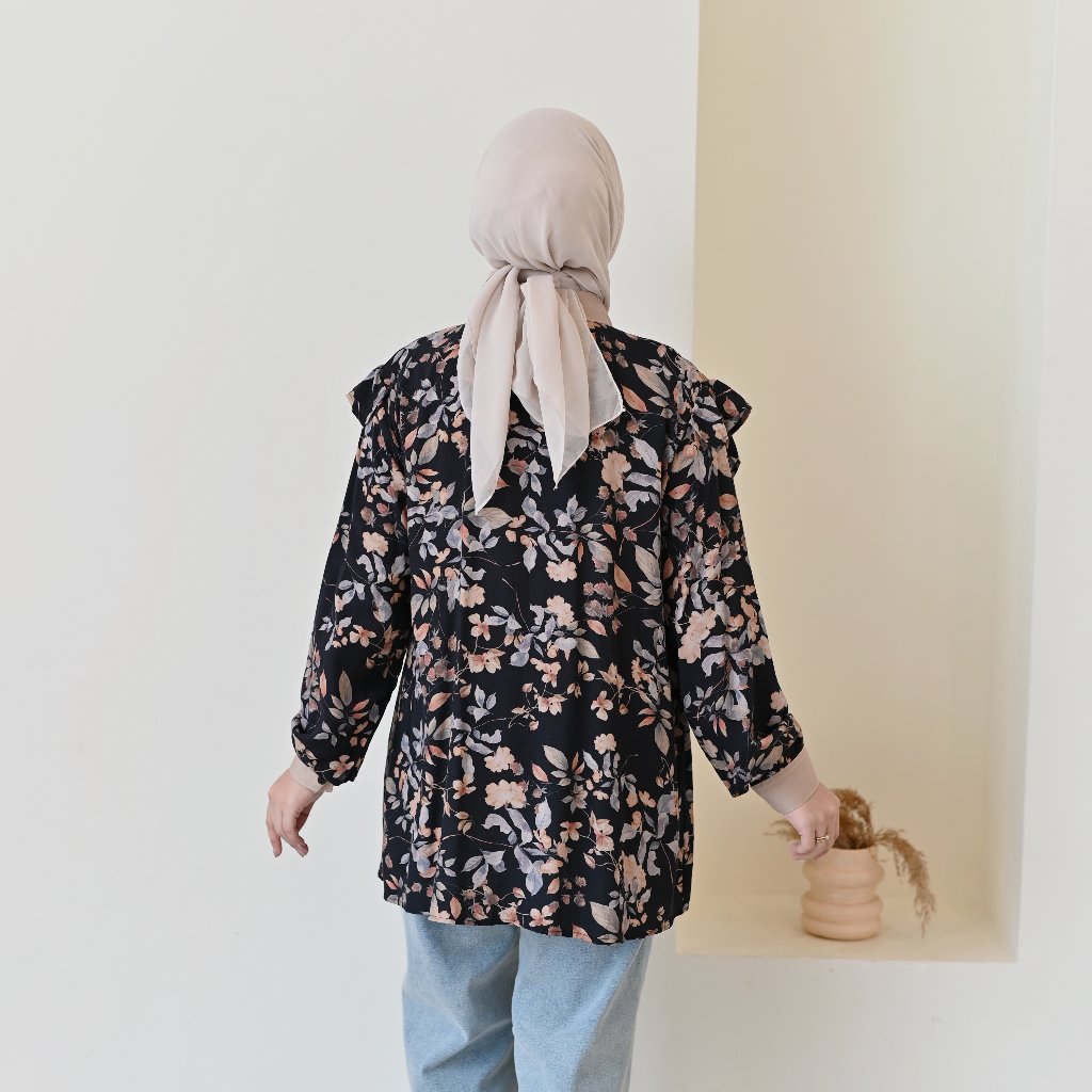 Marchemode Maisie Blouse Baju Lengan Panjang Elegan Mewah Outfit Wanita Ootd Cewek Berhijab Trend Terbaru