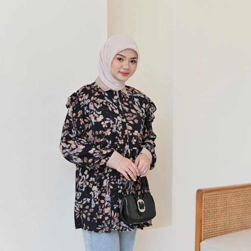 Marchemode Maisie Blouse Baju Lengan Panjang Elegan Mewah Outfit Wanita Ootd Cewek Berhijab Trend Terbaru