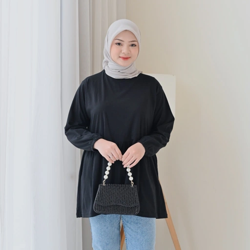 Image of Marchemode Minji Blouse Baju Lengan Panjang New Arrival Katun Big size Strecth Oversize Wanita Casual