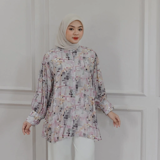 Image of Marchemode Larissa Blouse Rayon Morif Baju Lengan Panjang