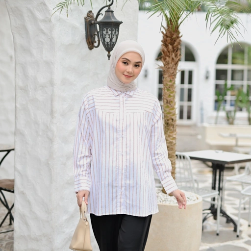 Image of Amy Shirt - Marchemode Amy Shirt Baju Atasan Katun Kemeja Lengan Panjang Upsize Reguler Best Seller Bigsize Oversize Wanita Casual Basic Muslim