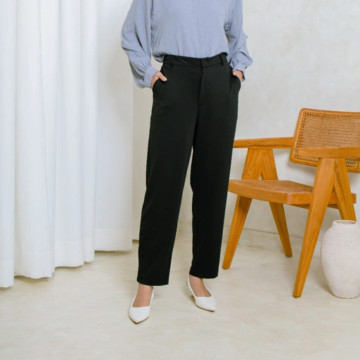 Image of Marchemode Zoeya Pants Knit Chinos Celana Strecth BigSize Oversize Wanita Casual