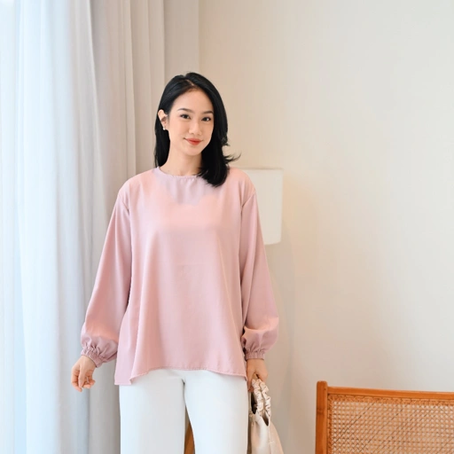 Image of Marchemode Bianca Blouse Baju Atasan Wanita Lengan Panjang Allsize Basic Formal Mewah