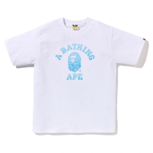 Image of BAPE - ABC SEA SURFACE CAMO COLLEGE TEE | WHITE