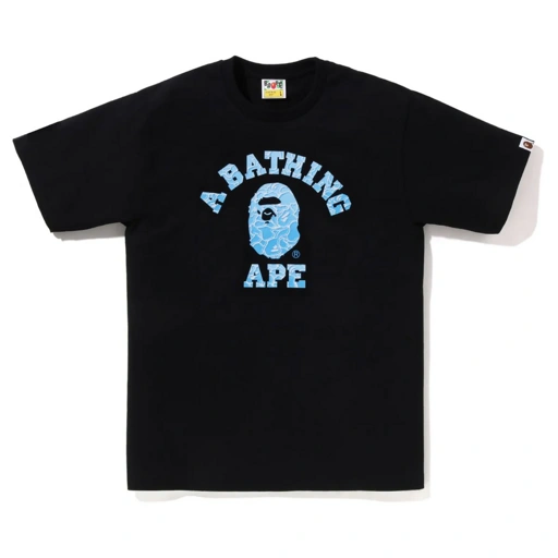 Image of BAPE - ABC SEA SURFACE CAMO COLLEGE TEE | BLACK