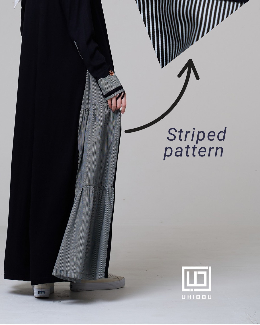 Gamis Monokrom Houndstooth