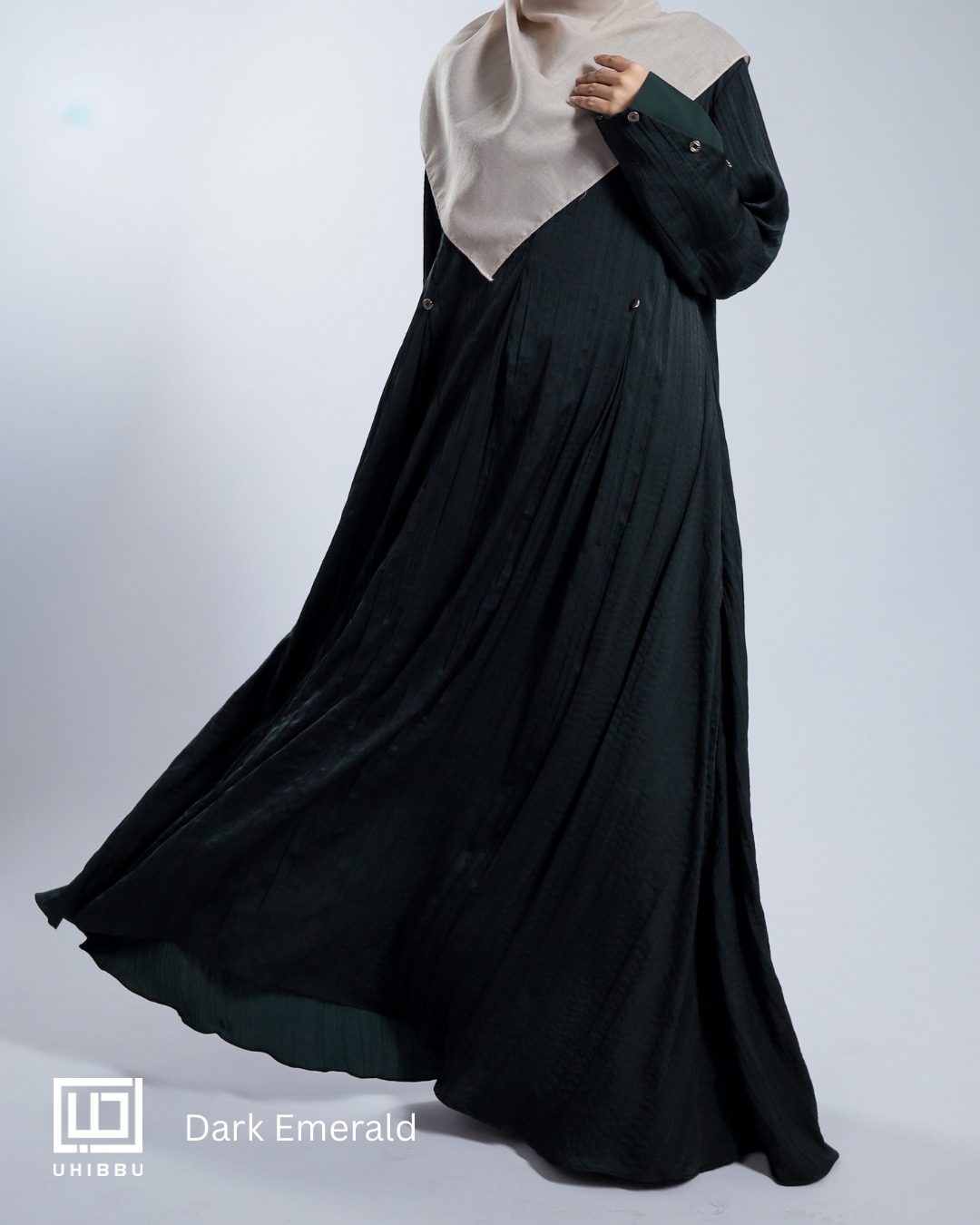 UHIBBU Gamis LAYALI | Abstract Pleats | Silk Polyester