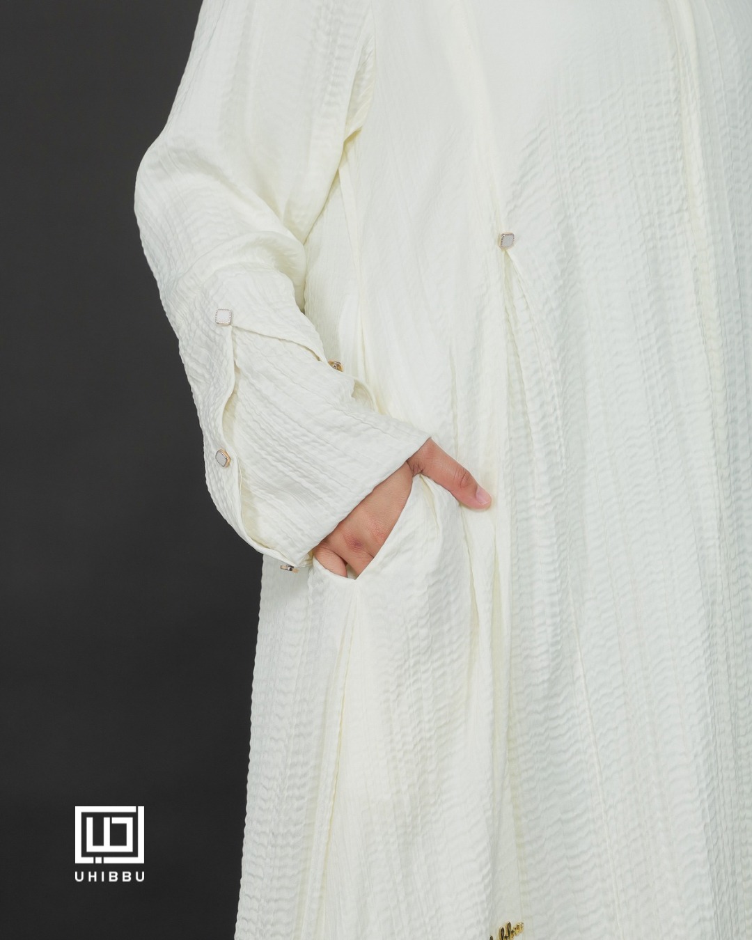 UHIBBU Gamis LAYALI | Abstract Pleats | Silk Polyester