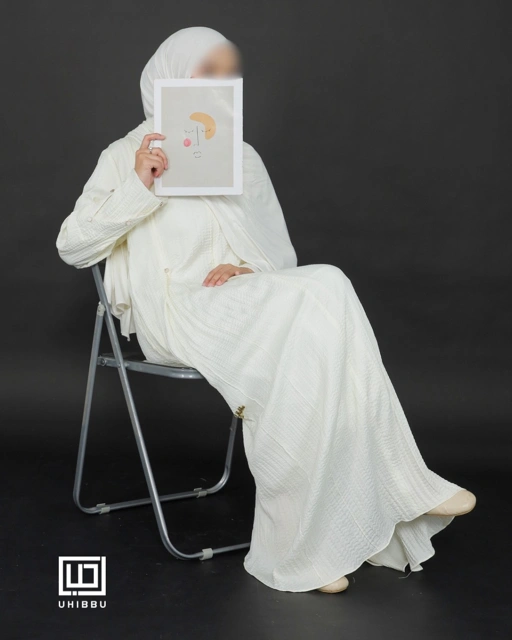 UHIBBU Gamis LAYALI | Abstract Pleats | Silk Polyester