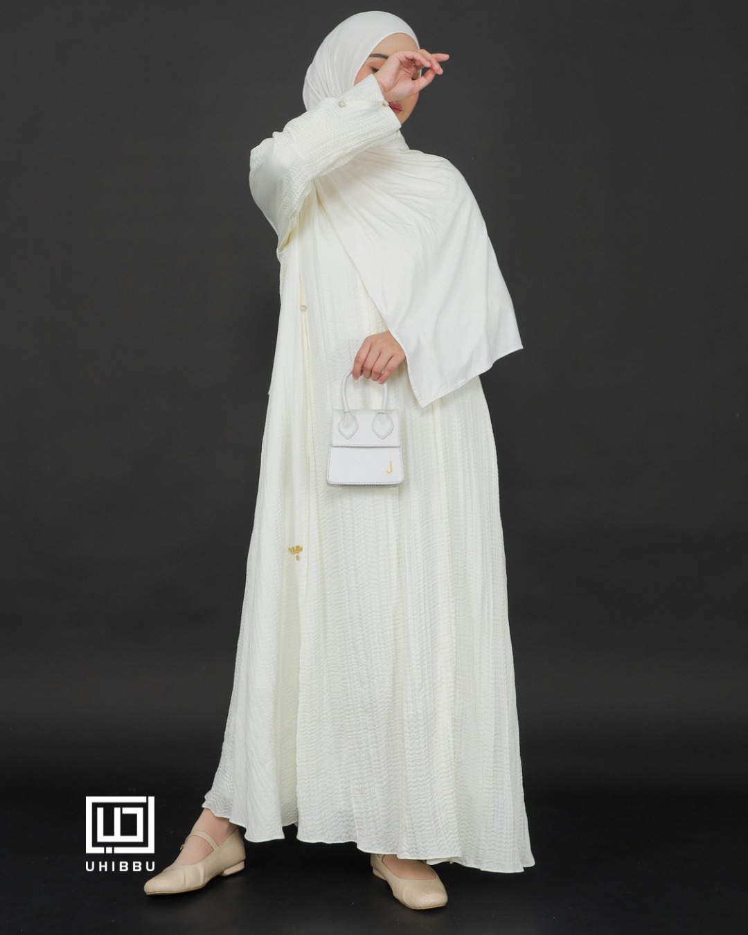 UHIBBU Gamis LAYALI | Abstract Pleats | Silk Polyester