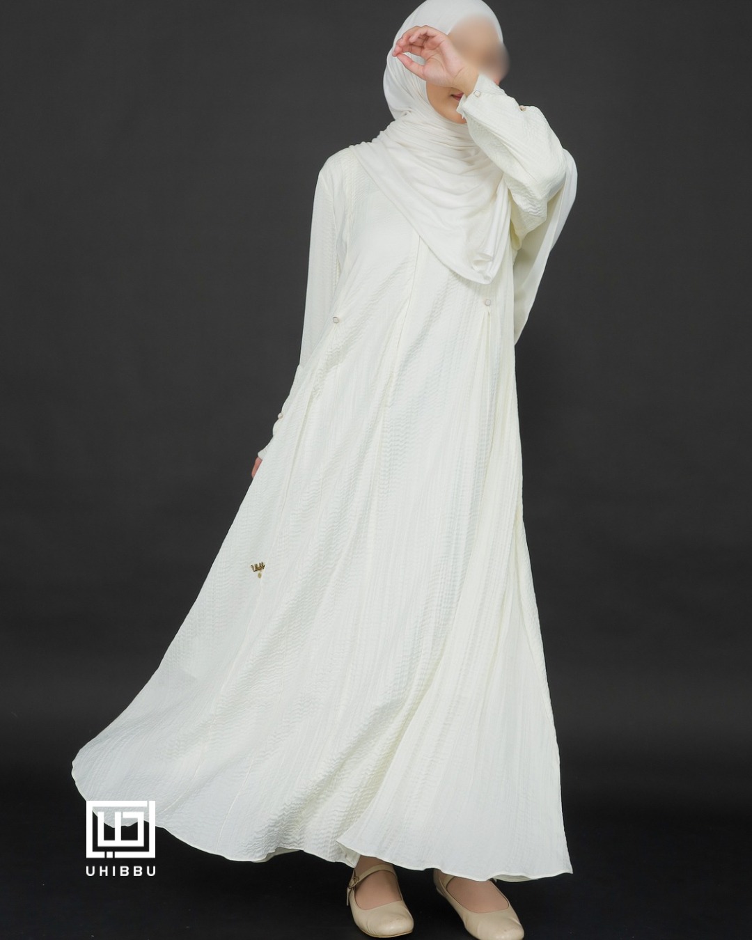 UHIBBU Gamis LAYALI | Abstract Pleats | Silk Polyester