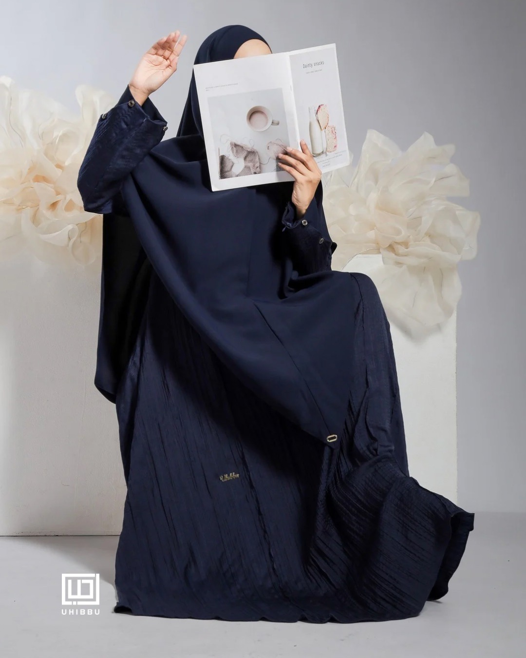 UHIBBU Gamis LAYALI | Abstract Pleats | Silk Polyester
