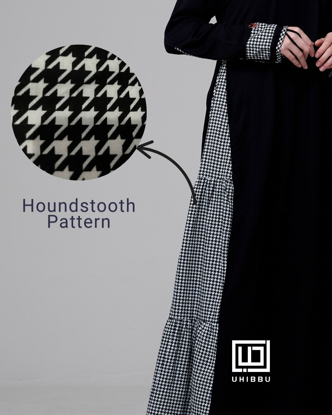 Gamis Monokrom Houndstooth
