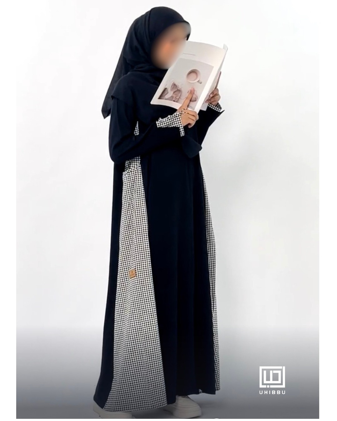 UHIBBU Gamis Monograf | Seri Rayon Twill x Katun Jepang Houndstooth