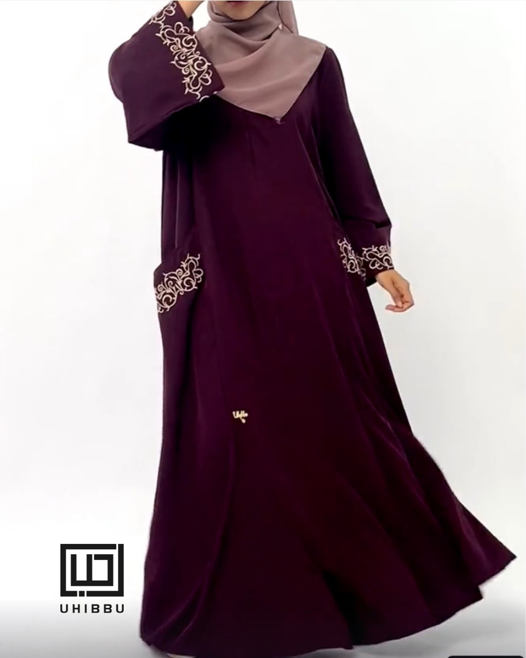 UHIBBU Malika Abaya Embroidery
