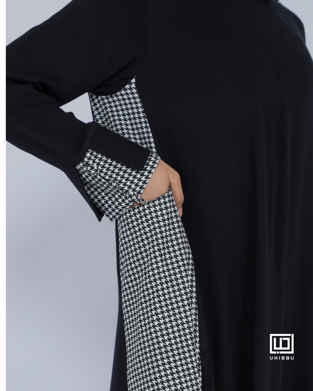 UHIBBU Gamis Monograf | Seri Rayon Twill x Katun Jepang Houndstooth