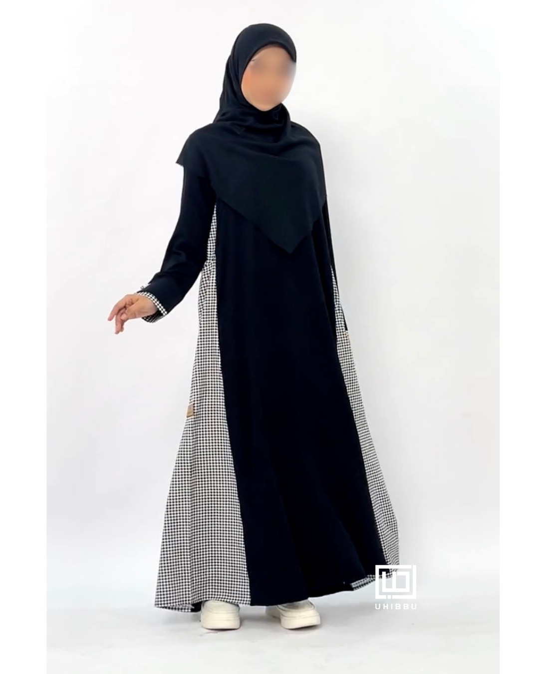 UHIBBU Gamis Monograf | Seri Rayon Twill x Katun Jepang Houndstooth