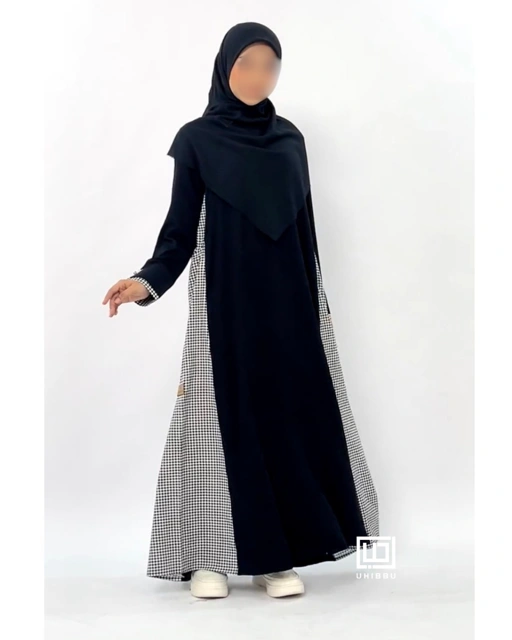 UHIBBU Gamis Monograf | Seri Rayon Twill x Katun Jepang Houndstooth