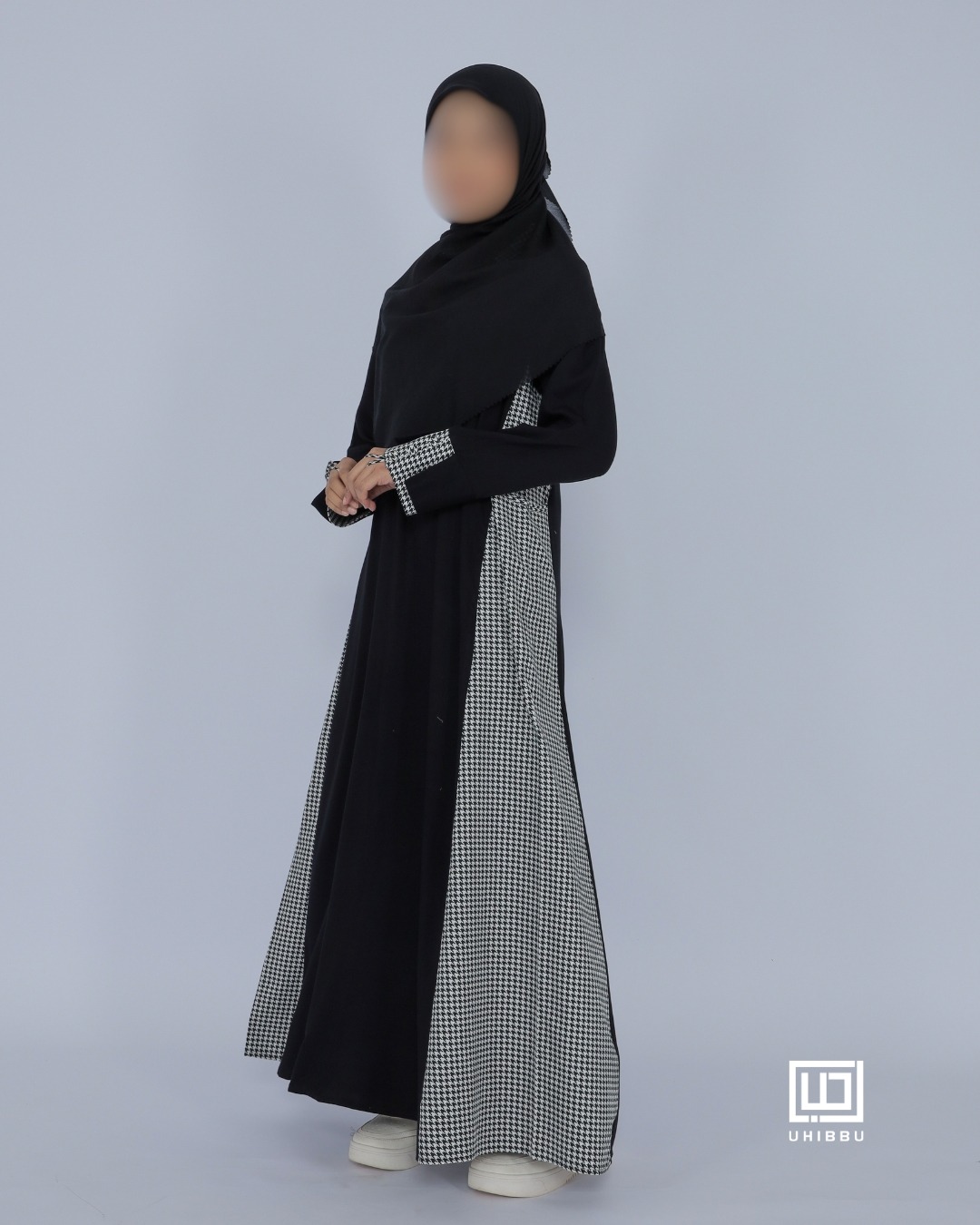 UHIBBU Gamis Monograf | Seri Rayon Twill x Katun Jepang Houndstooth