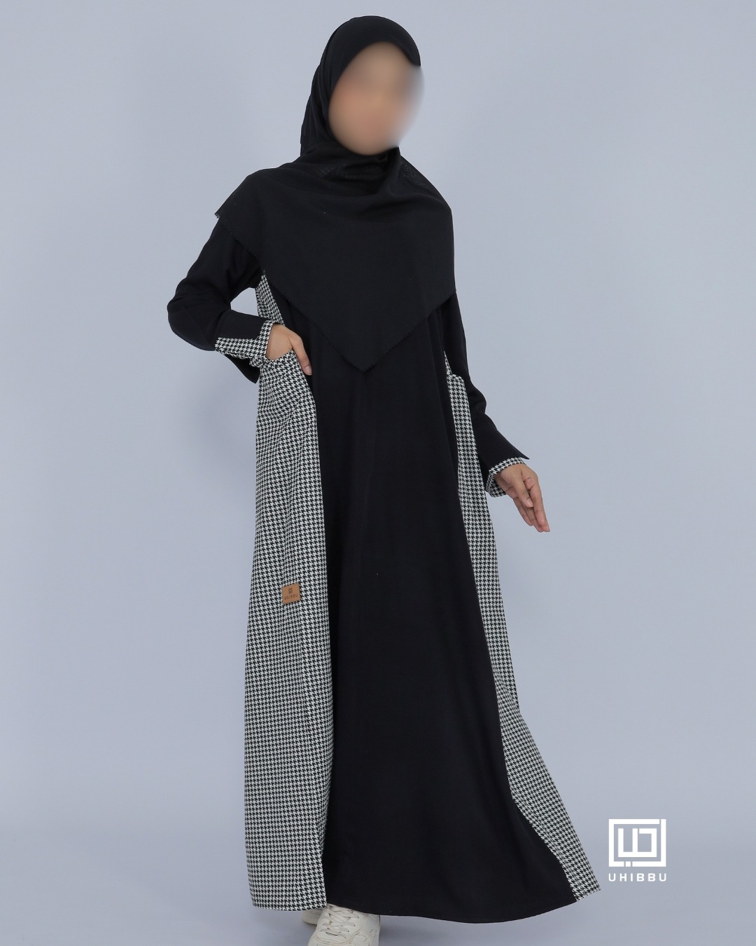UHIBBU Gamis Monograf | Seri Rayon Twill x Katun Jepang Houndstooth
