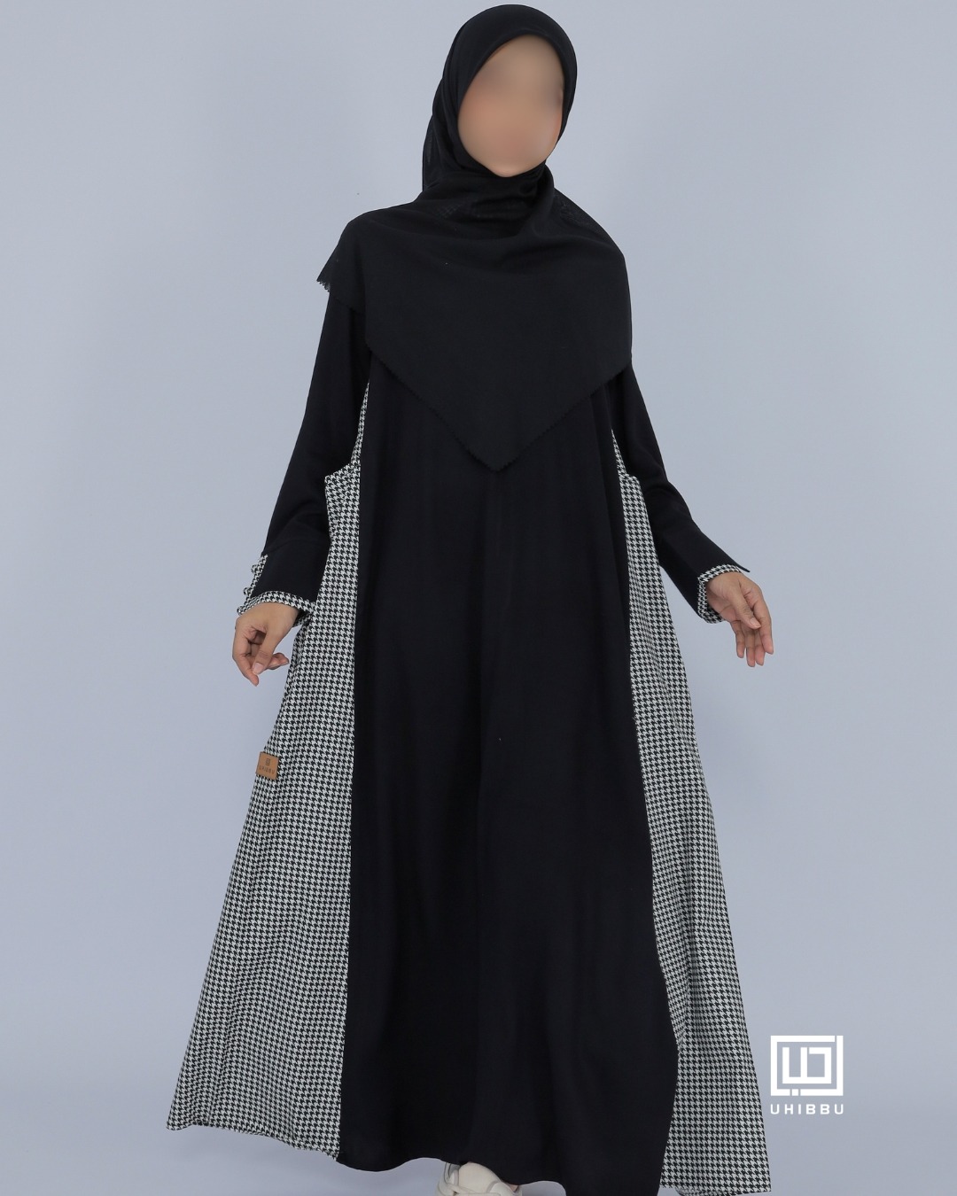UHIBBU Gamis Monograf | Seri Rayon Twill x Katun Jepang Houndstooth