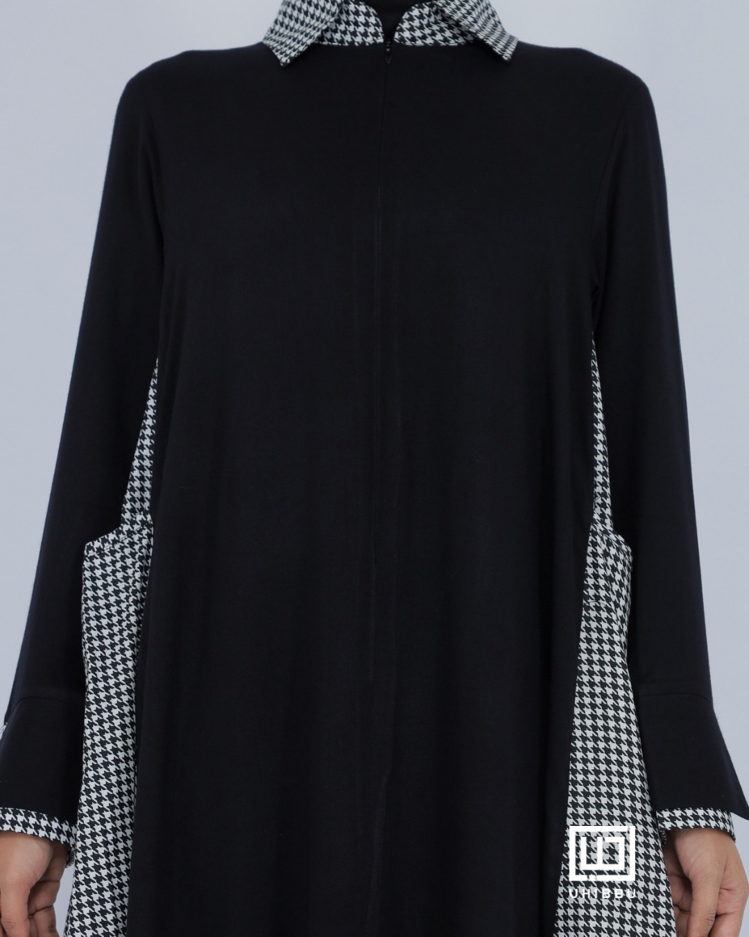 UHIBBU Gamis Monograf | Seri Rayon Twill x Katun Jepang Houndstooth