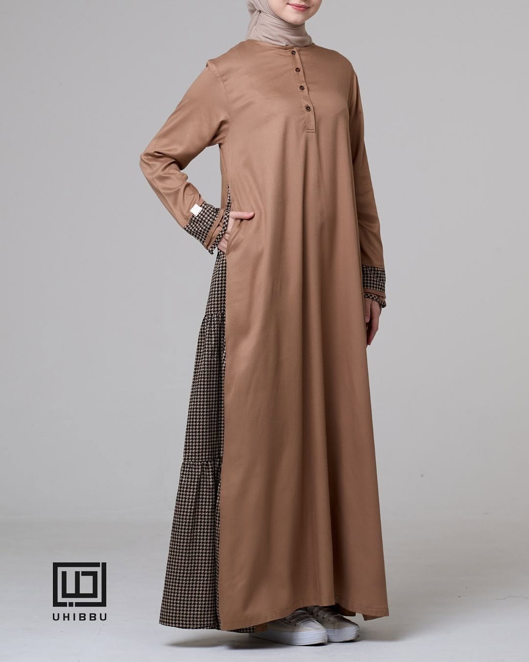 Gamis Monokrom Houndstooth
