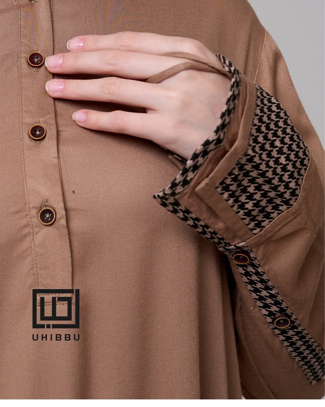 Gamis Monokrom Houndstooth
