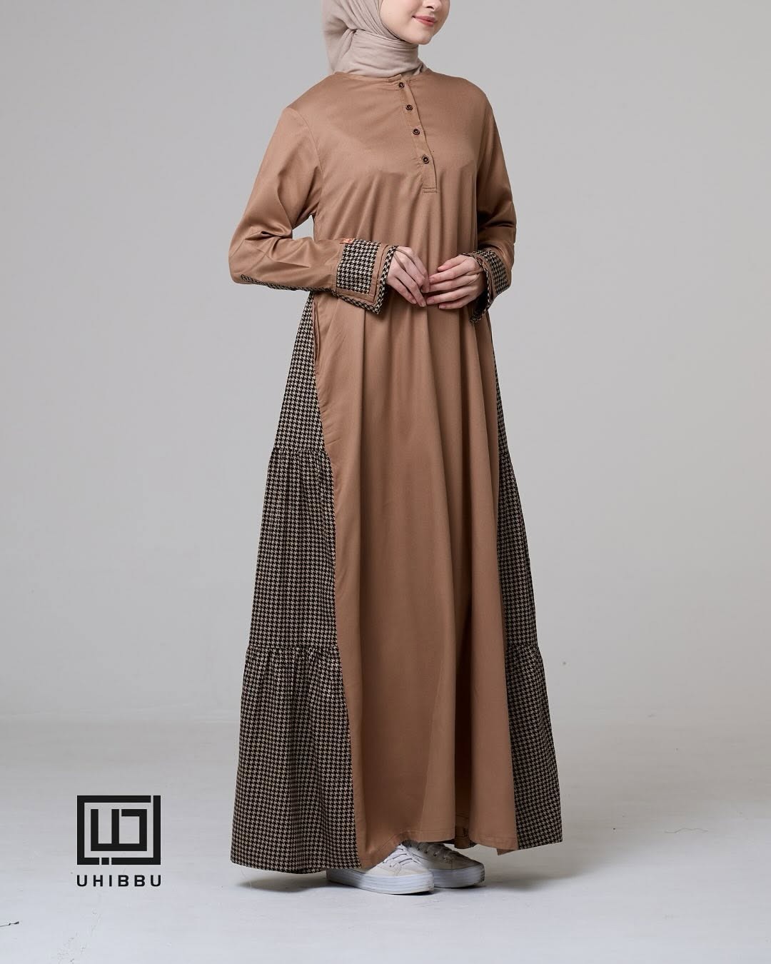 Gamis Monokrom Houndstooth