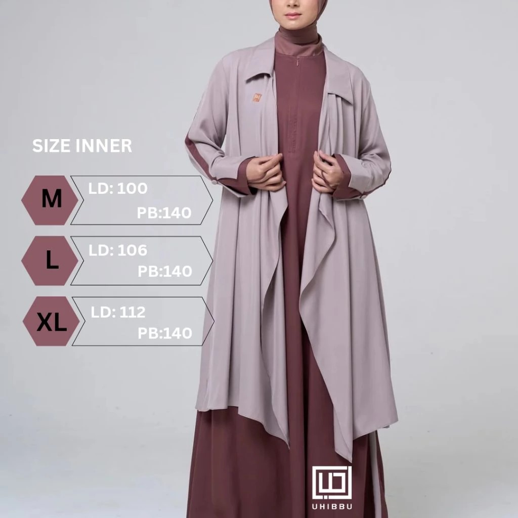 Uhibbu Safa Set Gamis 2in1 inner Outer